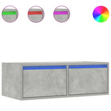 TV Cabinet with LED Lights Concrete Grey 75x35.5x25 cm 860232