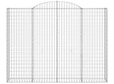 Arched Gabion Baskets 2 pcs 200x30x200/220 cm Galvanised Iron 3146215