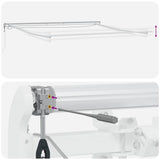 Awning Frame with LED Strip Lights White 500 x 350 cm Aluminium 313227