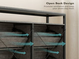 Shoe Storage Cabinet with 4 Flip Drawers and Open Shelf - Cement Grey T3398P377994