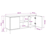 TV Cabinet RAALTE 102 x 33 x 51 cm Black Oak Engineered Wood 8007052