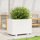 Garden Planter White 70x40x49.5 cm Solid Wood Pine 847369