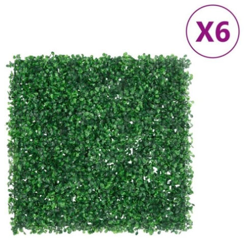 Artificial Shrub Leaf Fence 6 pcs Green 50x50 cm 366634