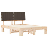 Bed Frame with Upholstered Headboard Taupe 140 x 200 cm 877487