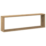 Wall Cube Shelves 4 pcs Artisan Oak 100x15x30 cm Engineered Wood 856585