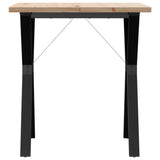 ZNTS Dining Table Y-Frame 70x70x75.5 cm Solid Wood Pine and Steel 3282781