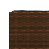 Garden Planter with Wheels and 3 Pots Brown 107x32x38 cm Poly Rattan 366420