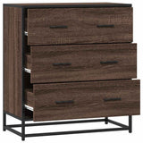 Sideboard Brown Oak 68x35x76 cm Engineered Wood and Metal 848973