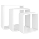 Wall Cube Shelves 3 pcs White MDF 323952