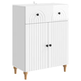 Sideboard High Gloss White 66 x 34.5 x 90 cm Engineered Wood 894179
