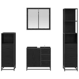 Bathroom Furniture Set 4 pcs Black Oak Engineered Wood 3402331