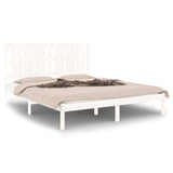 Bed Frame without Mattress White 150x200 cm King Size Solid Wood 3105606