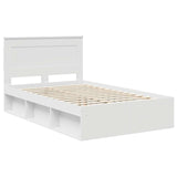 Bed Frame with Headboard White 120 x 190 cm Solid Pine Wood 3410104