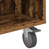 Side Table with Wheels Old Wood 90 x 50 x 30 cm Engineered Wood 891022
