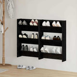 Shoe Cabinet 2 pcs Black Oak 60 x 18 x 90 cm Engineered Wood 875151