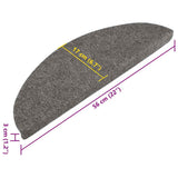 Stair Mats Self-adhesive 30 pcs Grey 56x17x3 cm 3365910