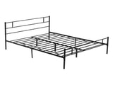 King Metal Bed Frame Solid Bedstead Base with Headboard and Footboard, Metal Slat Support and T3398P378738
