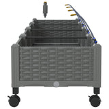 Garden Planter with Irrigation&Wheels 4 pcs Light Grey PP 3423146
