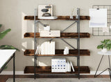 Bookcase 4-Tier Smoked Oak 100x33x145.5 cm Engineered Wood 837694