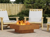 Fire Pit Brown 60 x 60 x 30 cm Weathering Steel 858955