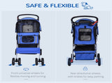 Dog Stroller with Rain Cover for Small Miniature Dogs, Folding Pet Pram with Cup Holder, Storage T3398P376426