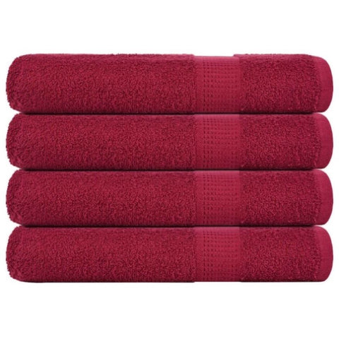 Towels 4 pcs Bordeaux 100x200 cm 360 gsm 100% Cotton 136747