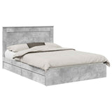 Storage Bed Concrete Grey 150 x 200 cm Engineered Wood 3410236