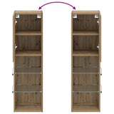 TV Cabinet with LED Lights Artisian Oak 30.5x30x102 cm 857678