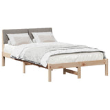 Bed frame Brown and taupe 120 x 200 cm Solid pine wood 878682