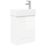 Bathroom Vanity Unit with Tap High Gloss White 889475