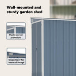 Wall-mounted Garden Shed Grey 118x194x178 cm Galvanised Steel 316222