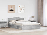Bed Frame Grey Sonoma 135 x 190 cm Solid Pine Wood 3412912