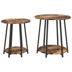 ZNTS Side Table 2 pcs Smoked Oak Engineered Wood and Metal 869704