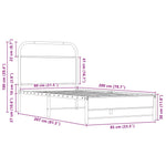 Bed Frame without Mattress 80x200 cm Sonoma Oak Engineered Wood 4100401