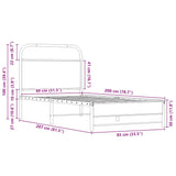 Bed Frame without Mattress 80x200 cm Sonoma Oak Engineered Wood 4100401