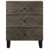 ZNTS Bedside Cabinet Black 50x33x62 cm Solid Wood Mango 4017693