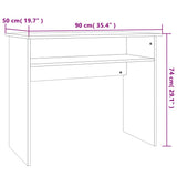 Desk Concrete Grey 90x50x74 cm Engineered Wood 801174