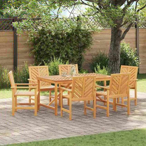 Garden Dining Set 7 pcs Brown Solid acacia wood 3154107