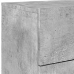 ZNTS Wall-mounted Bedside Cabinet with LED Lights Concrete Gery 836818