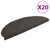 Stair Mats Self-adhesive 20 pcs 65x21x4 cm Anthracite Half Round Large 3365651