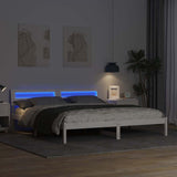 Bed Frame with Headboard White 180 x 200 cm Solid Pine Wood 872768