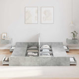 Storage Bed Frame Concrete Grey 180 x 200 cm Engineered Wood 3335272