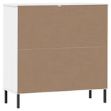 Bookcase with Metal Legs White 90x35x90.5 cm Solid Wood OSLO 351017