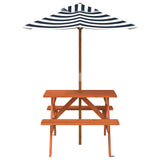 Picnic Table for 4 Kids with Umbrella Solid Wood Fir 3281616