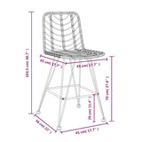 Bar Stool Set of 2 Black Steel, polyethylene rattan Standard 319430