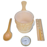 5 Piece Sauna Accessory Bucket Spoon Hourglass Thermo-hygrometer 50245