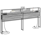 Storage Headboard with Shelf Grey sonoma 200 cm Engineered wood 859663