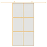 Sliding Door Gold 102,5x205 cm Frosted ESG Glass and Aluminium 155159