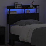 Headboard with Shelf Black oak 90 cm Engineered wood 859675