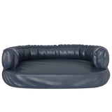 Ergonomic Foam Dog Bed Dark Blue 75x53 cm Faux Leather 171314